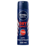 Nivea Men Dry Impact Deo Spray Antiperspiring 72h Men's Fresh Protection Scent Deodrant Alcohol-Free 150ml