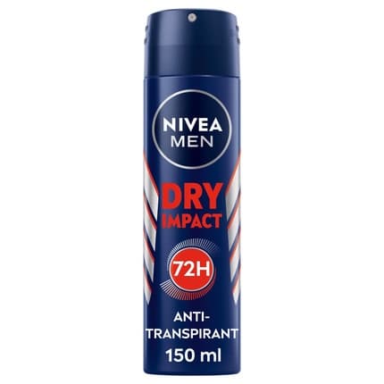 Nivea Men Dry Impact Deo Spray Antiperspiring 72h Men's Fresh Protection Scent Deodrant Alcohol-Free 150ml