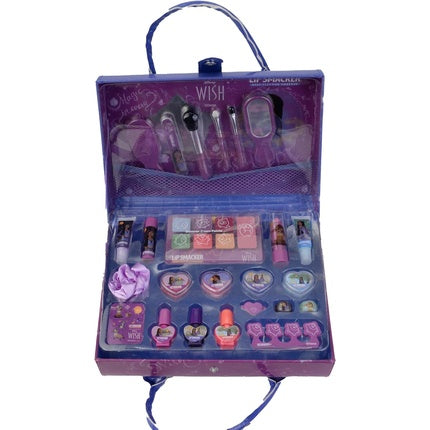 Lip Smacker Wish Weekender Makeup Case Disney Wish-Inspired All-in-One Tote Bag with Makeup and Accessories for Face Lips Eyes and Hair Disney Princess Gifts for Endless Creativity