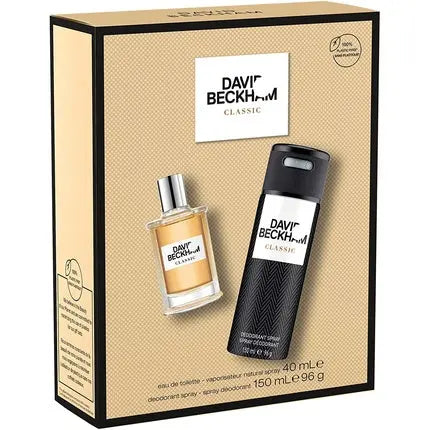 David Beckham Classic Gift Set For Him 40ml Eau De Toilette & 150ml Deo Spray David Beckham