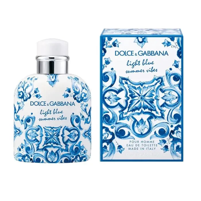 Dolce & Gabbana Light Blue Summer Vibes  Pour Homme 4.2oz, 1oz équivaut à 30ml 125ml  Eau de Toilette Spray Dolce & Gabbana