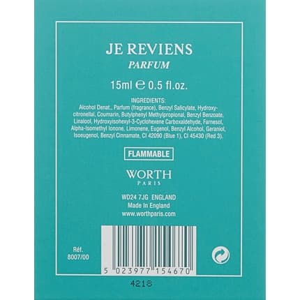 Worth Je Reviens Perfume Eau de Parfum