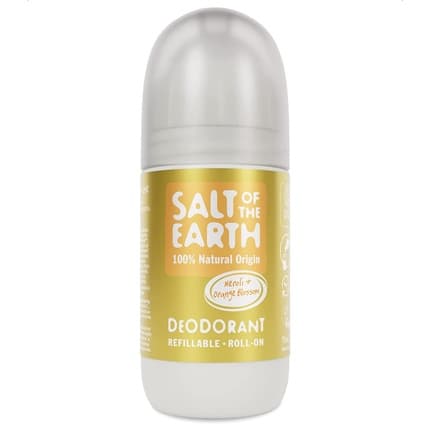 Salt of the Earth Natural Deodorant Roll On Neroli & Orange Blossom 75ml - Ressillable, Vegan, Long Lasting Protection, Leaping Bunny Approved, Made in the UK