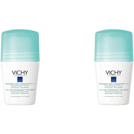 Vichy 48 Hour 'No-Trace' Anti-Perspirant Deodorant Roll On 50ml - Pack of 2 Vichy