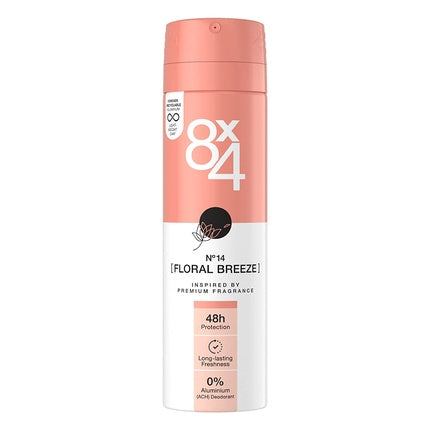 8X4 N°14 Floral Breeze Deodorant Spray 150ml Lightweight Can