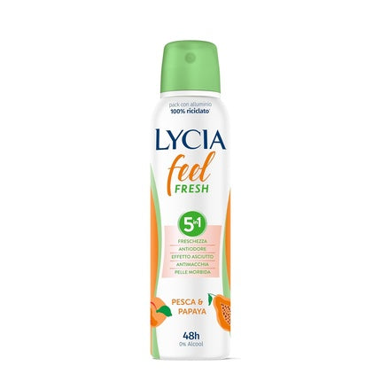 Lycia Feel Fresh Deodorant Spray Alcohol-Free 48 Hours Peach and Papaya Scent 150ml Lycia