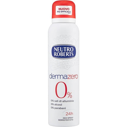 Neutro Roberts Dermazero Deodorant Spray Alcohol-Free Aluminum Salts and Parabens Zero Stains 150ml Italian Gourmet E.R