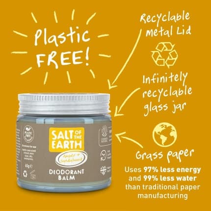 Salt of the Earth Natural Deodrant Balm Amber and Sandalwood 60g