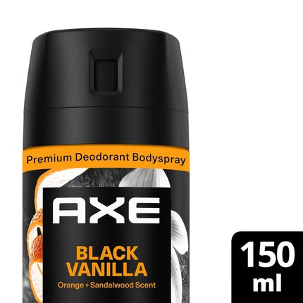 Axe Fine Fragrance Collection Premium Bodyspray Black Vanilla Deodorant without Aluminum for 72 Hours Freshness 150ml Axe/Lynx