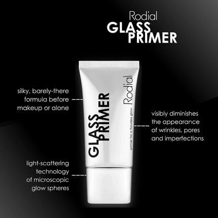 Rodial Glass Primer 30ml Ultra-Hydrating Makeup Primer for Pores, Wrinkles and Lines - Radiant Glass-Skin Effect with Crambe Abyssinica Seed Oil