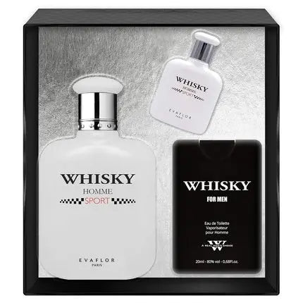 Evaflor Whisky Homme Sport Eau De Toilette Set - 100ml, 10ml, 20ml Evaflor