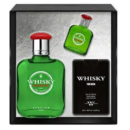 Evaflor Whisky Origin Eau De Toilette Spray Set - 100ml, 10ml, 20ml Evaflor