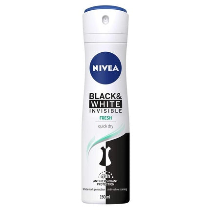 NIVEA Invisible Deodorant Spray For Black & White Fresh 150ml Nivea