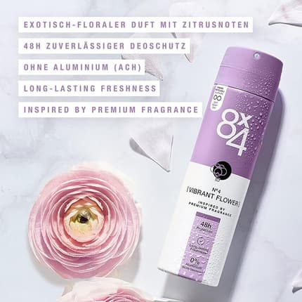 8x4 N°4 Vibrant Flower Deodorant 150oz Unisexe