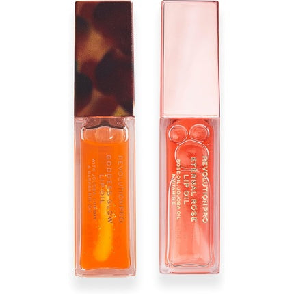 Revolution Pro Glossy Lips Set Rose Lip Oil and Glow Lip Oil Included