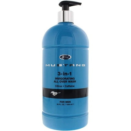 Mustang 3-In-1 Invigorating Body Wash 1000ml Blue Mustang