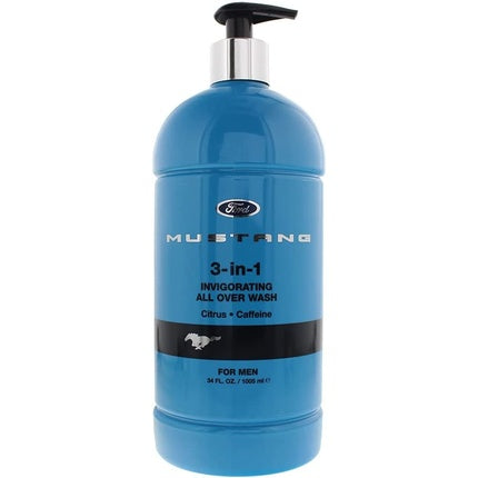 Mustang 3-In-1 Invigorating Body Wash 1000ml Blue Mustang