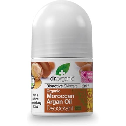 Dr Organic Moroccan Argan Oil Deodrant Natural Vegan Cruelty Free Paraben & Sls Free Aluminum Free for Women & Men 50ml