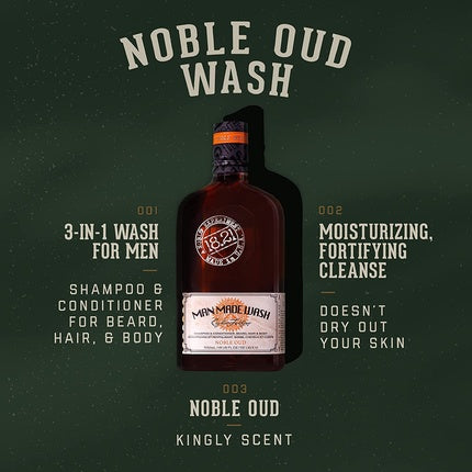 18.21 Man Made Wash Noble Oud Eau de Parfum (EDP) Homme 532ml