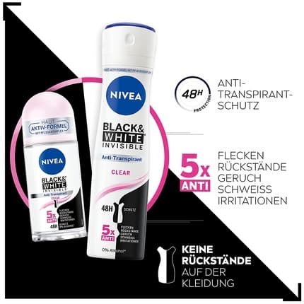 Nivea Deodrant Roll-on Black & White Invisible Clear 50ml
