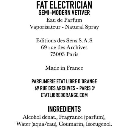 Etat Libre D'Orange Etat Libre Dorange Fat Electrician Semimodern Vetiver Eau de Parfum (EDP) Mixte