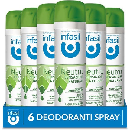 Infasil Neutro Natural Sensations Deodorant Spray with Essential Oil Anthaquia No Aluminium Salts 150ml Infasil