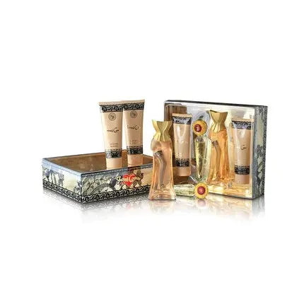 French Cancan par New Brand Femme 4 Piece Gift Set 3.4oz Eau de parfum  Spray 0.5oz Eau de parfum  Spray 4.3oz Shower Gel 4.3oz Body Lotion New Brand