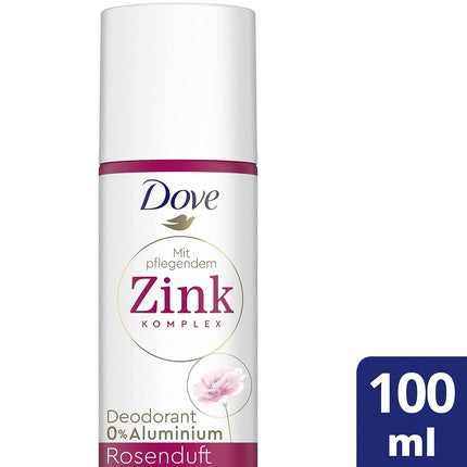 Dove Rose Scent Deodorant Spray Aluminum-Free with Nourishing Zinc Complex 100ml Dove