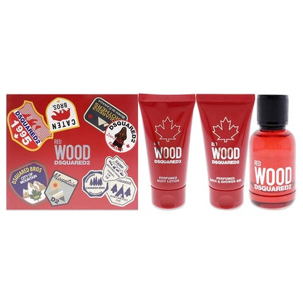 Dsquared2 Red Wood , Body Lotion, Bath and Shower Gel 3 Piece Gift Set Coffret (Coffret) Femme 50ml