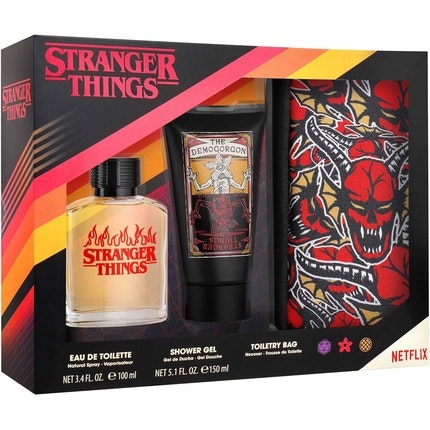 Air Val Netflix Stranger Things Gift Set Shower Gel Cosmetic Bag Powerful Masculine Fragrance Inspired par Netflix Series Coffret (Coffret) Mixte 100ml