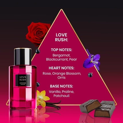 Aoura London Love Rush Eau De Parfum Perfume for Women 100ml Aoura