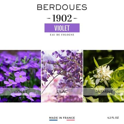 Berdoues 1902 Violet Floral Scent Made in France 8.3 fl.oz. Eau de Cologne (EDC) Mixte 245ml