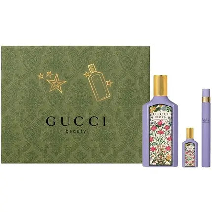 Gucci Flora Gorgeous Magnolia Woman's Gift Set: 100ml EDP Spray + Mini 10ml EDP Spray + Mini Pen 5ml EDP Spray - Hard Box Gucci