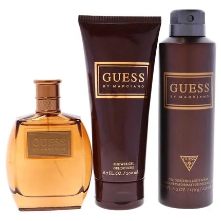 Guess By Marciano For Men 3 Pc Gift Set 3.4oz EDT Spray 6.7oz Shower Gel Guess