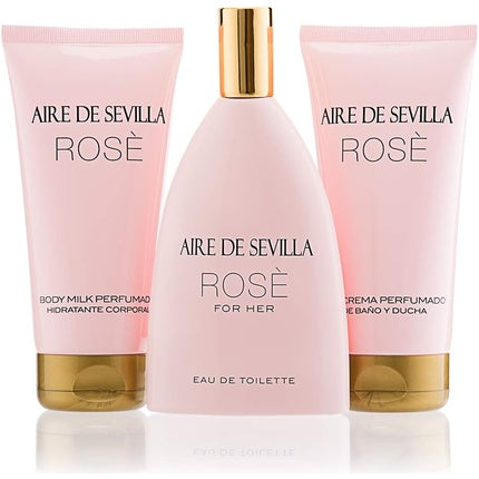 Aire de Sevilla Rose Set Body Milk Eau de Toilette Shower Gel for Women - Pack of 3