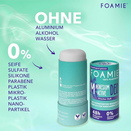 Foamie Solid Deodorant Women Rain in the Woods Deo Stick Fresh Scent 48h Effective Deodorant without Aluminum Vegan & Plastic-Free 40g Foamie