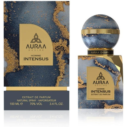Homme Intensus Extrait de Parfum 100ml by Auraa Desire - Luxury Unisex Fragrance Woody Oriental Scent with Ginger, Tobacco, Patchouli, and Tonka Bean Auraa Desire