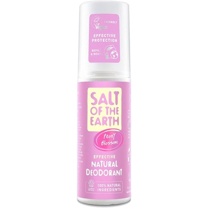 Salt of the Earth Refillable Natural Deodorant Spray 100% Natural Origin Ingredients Peony Blossom 100ml Salt Of The Earth