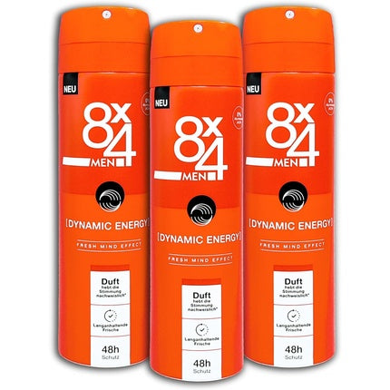 8X4 Deo Spray Men No.20 Dynamic Energy Deodorant 150ml Beiersdorf