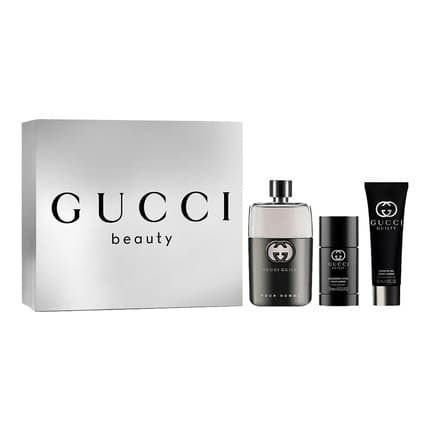 Gucci Guilty Pour Homme Set , 90 Ml + Deodorant Stick, 75 Ml + Shower Gel, 50 Ml Eau de Toilette pour homme
