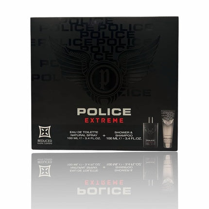 Police Gift Set for Men Eau De Toilette Spray 100ml + Shower Shampoo 100ml Police