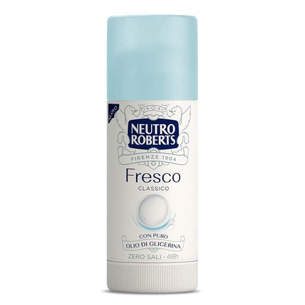 Neutro Roberts Deodorant Stick Fresco Zero Aluminum Salts No Stains with Pure Glycerin Oil Deodorant for Women and Men Dermatologically Tested 40ml 48h Classic Neutro Roberts