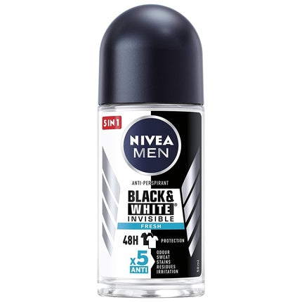 NIVEA Black&White Invisible Fresh Roll-On Antiperspirant 50ml Nivea