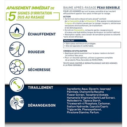 Nivea After Shave Balm Sensitive Soothing And Moisturizing After Shave Care Fragrance (Fragrance) Homme