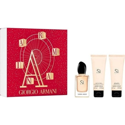 Giorgio Armani Si Eau de Parfum spray Woman Set 50ml Avec Body Lotion and Shower Gel 75ml Each Giorgio Armani