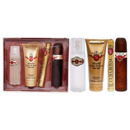 Cuba Royal Men Eau de toilette Spray 3.3oz, 1.17oz After Shave 3.3oz Shower Gel 6.7oz