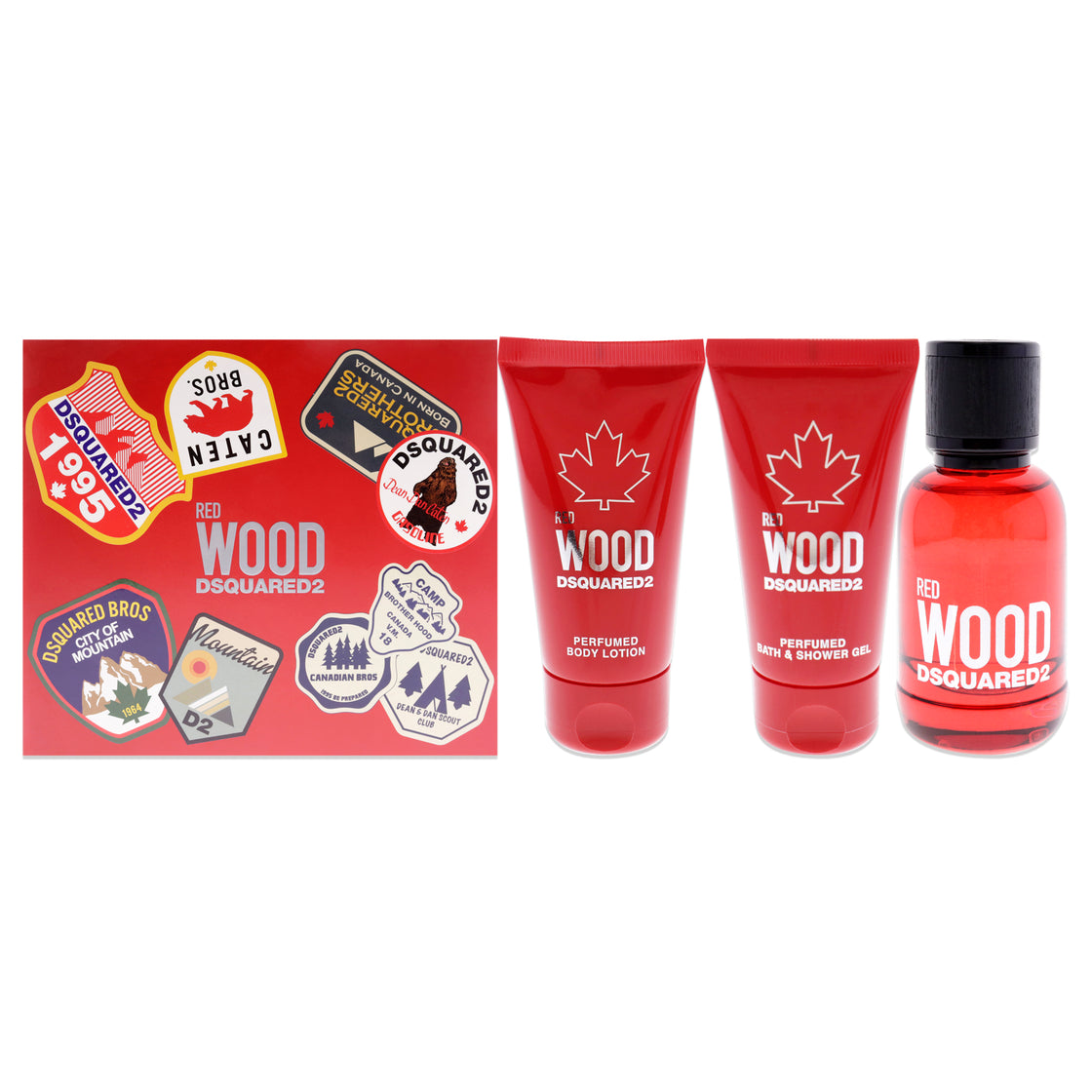 Dsquared2 Red Wood , Body Lotion, Bath and Shower Gel 3 Piece Gift Set Coffret (Coffret) Femme 50ml