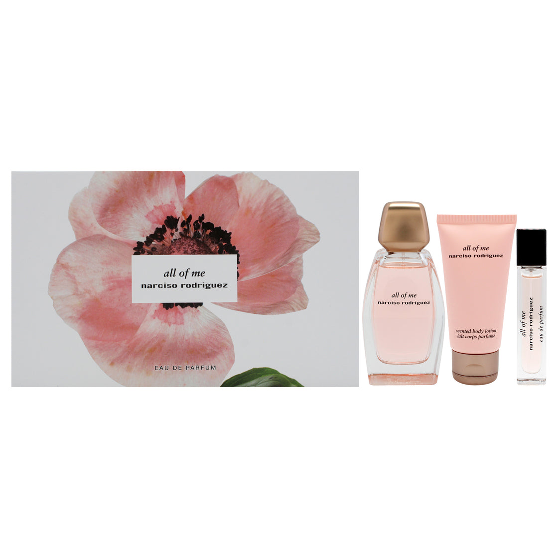 All Of Me par Narciso Rodriguez Femme 3 Pc Gift Set 3.3oz Eau de parfum  Spray 1.6oz Body Lotion 0.33oz Eau de parfum  Spray