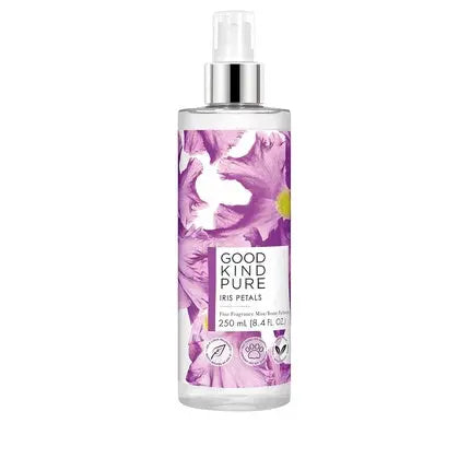 Iris Petals Body Mist Spray Woody Floral Fragrance Nectarine Blossom Soft Amber Woods Clean Vegan Long-Lasting Formula 8.4 Fl Oz Good Kind Pure