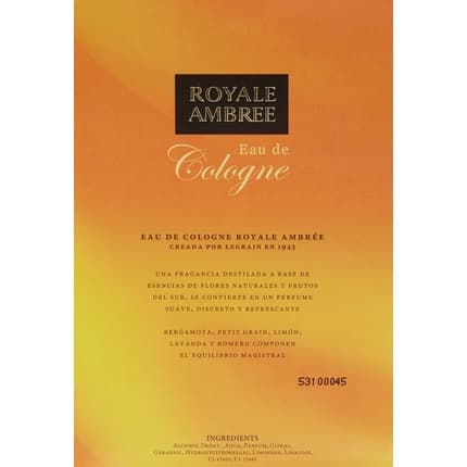 Royal Ambree Royale Ambree par Legrain Splash Eau de Cologne (EDC) Homme 198ml